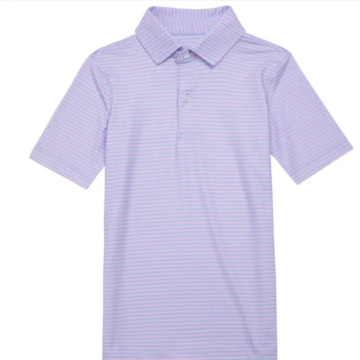 Light Blue & Pink Stripe Polo
