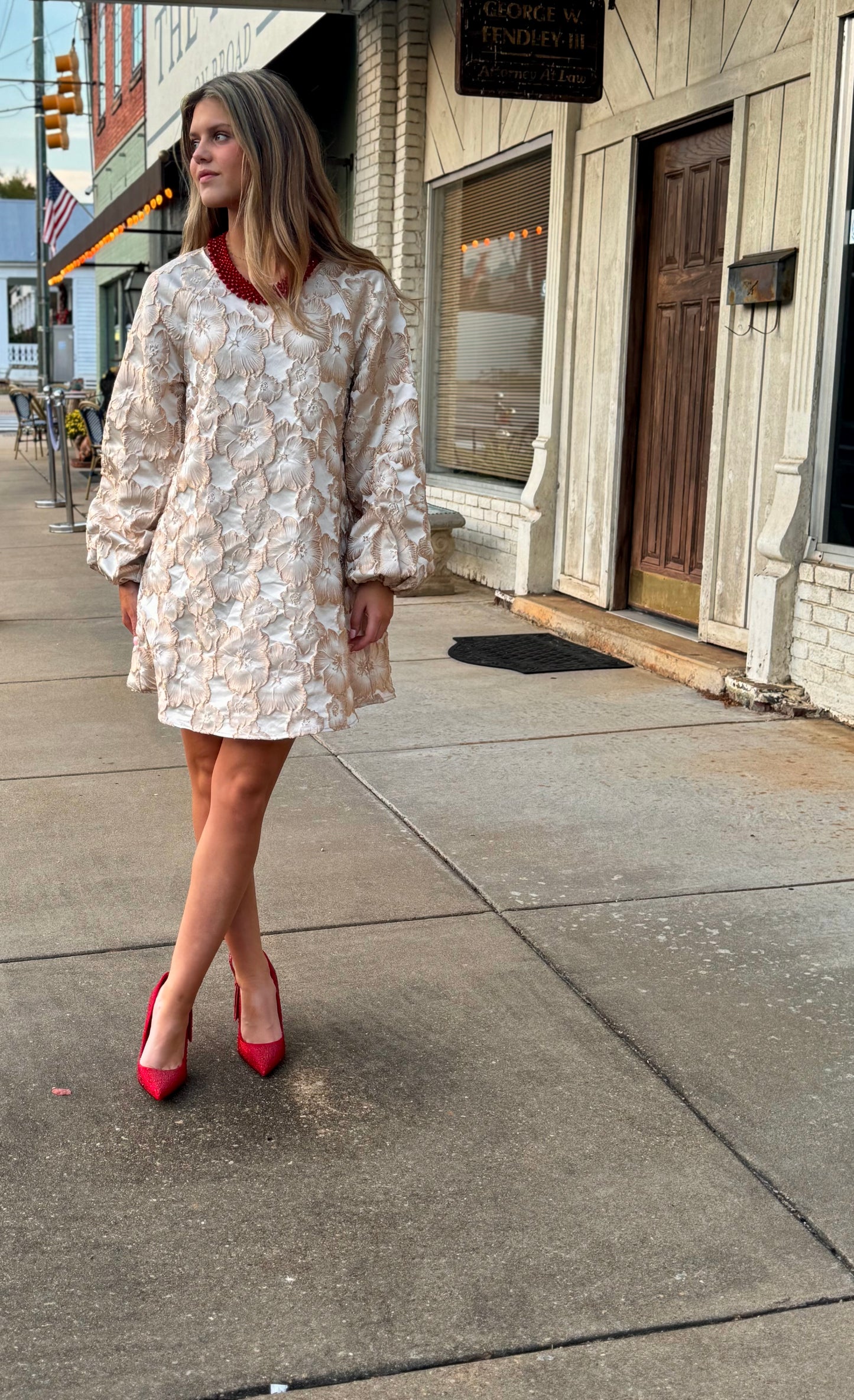 Elise Floral Organza Mini in Gold