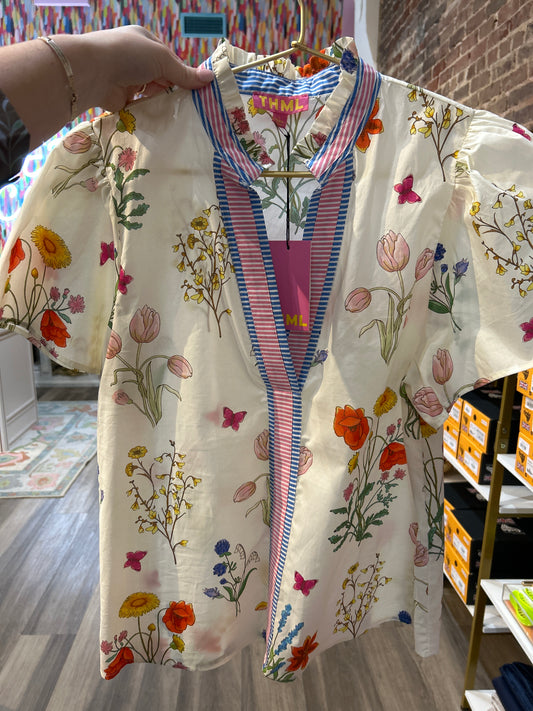 Mary Top in Multi Floral