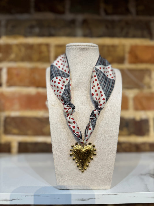 Plaid Patchwork Scarf Necklace