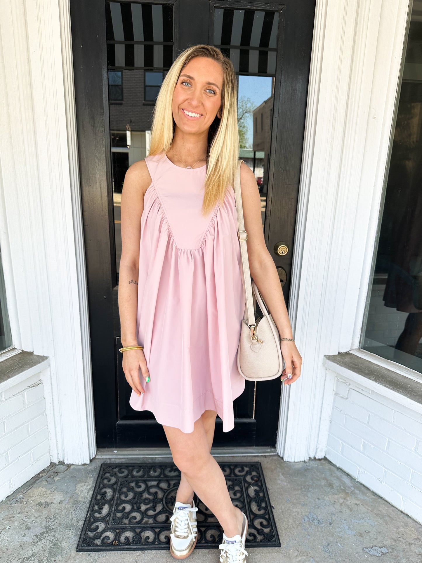Layla Dress in Dusty Pink