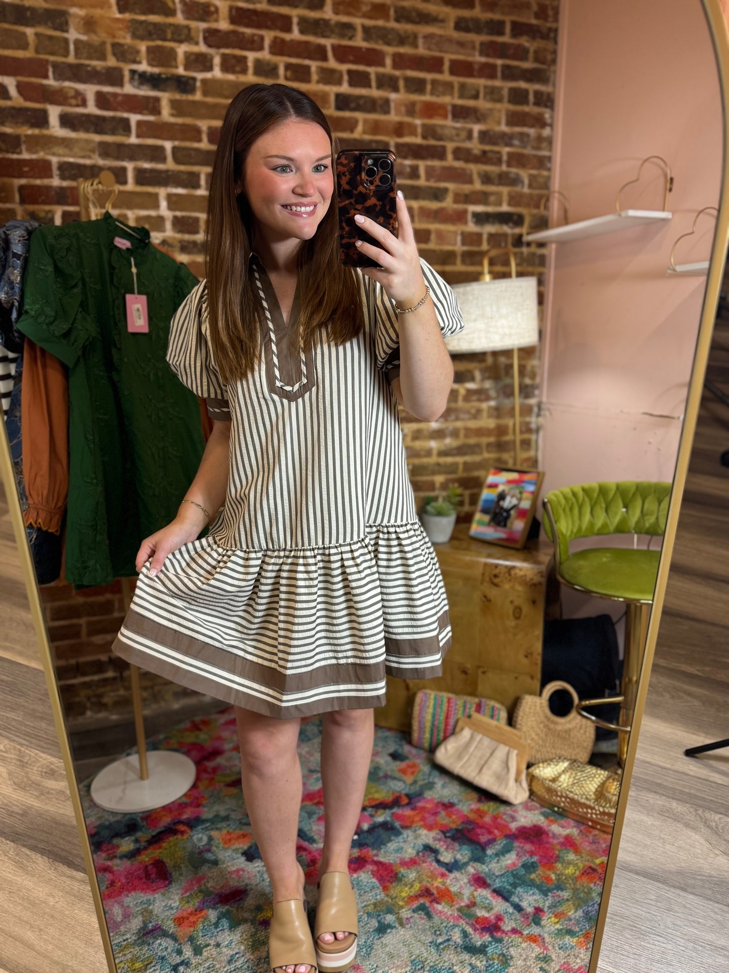 Katie Mini in Brown Stripes