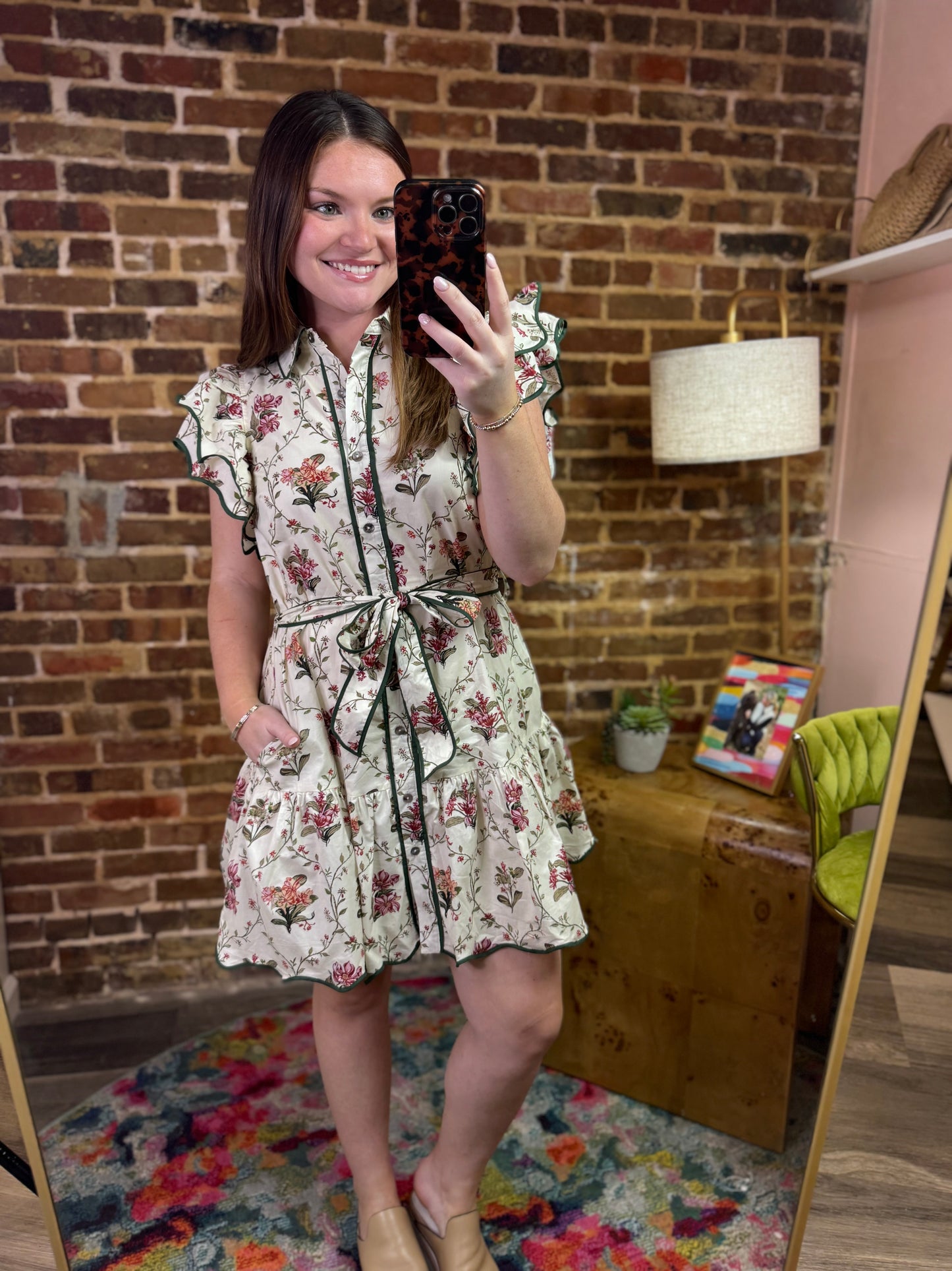 Sarah Floral Mini in Cream