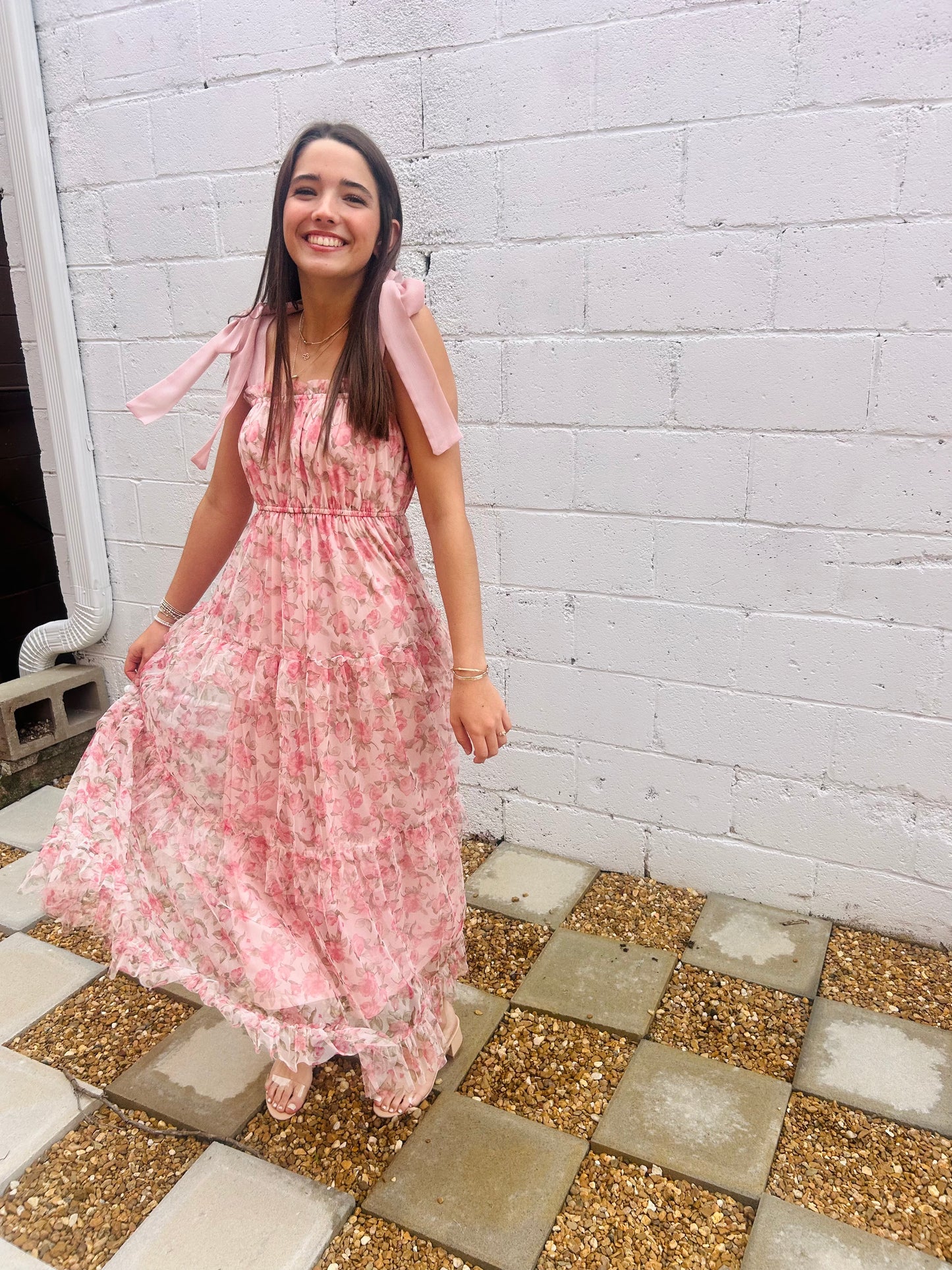 Alyssa Maxi in Pink Florals