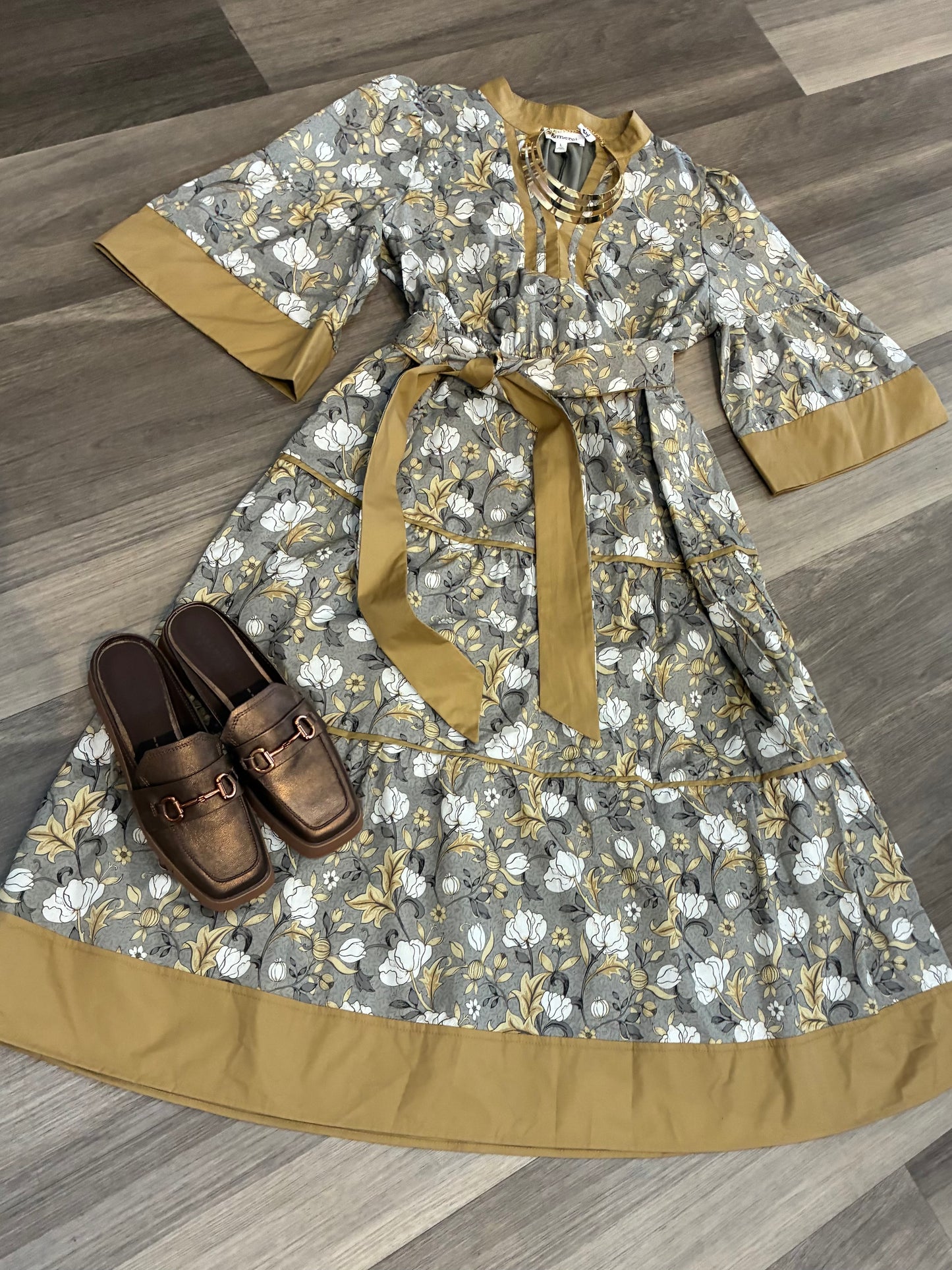 Katherine Dress in Taupe Floral