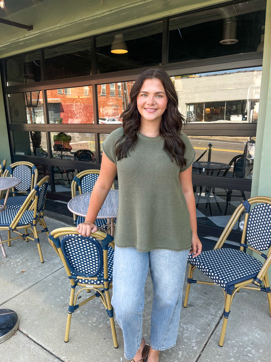 Carmen Sweater Tank in Olive