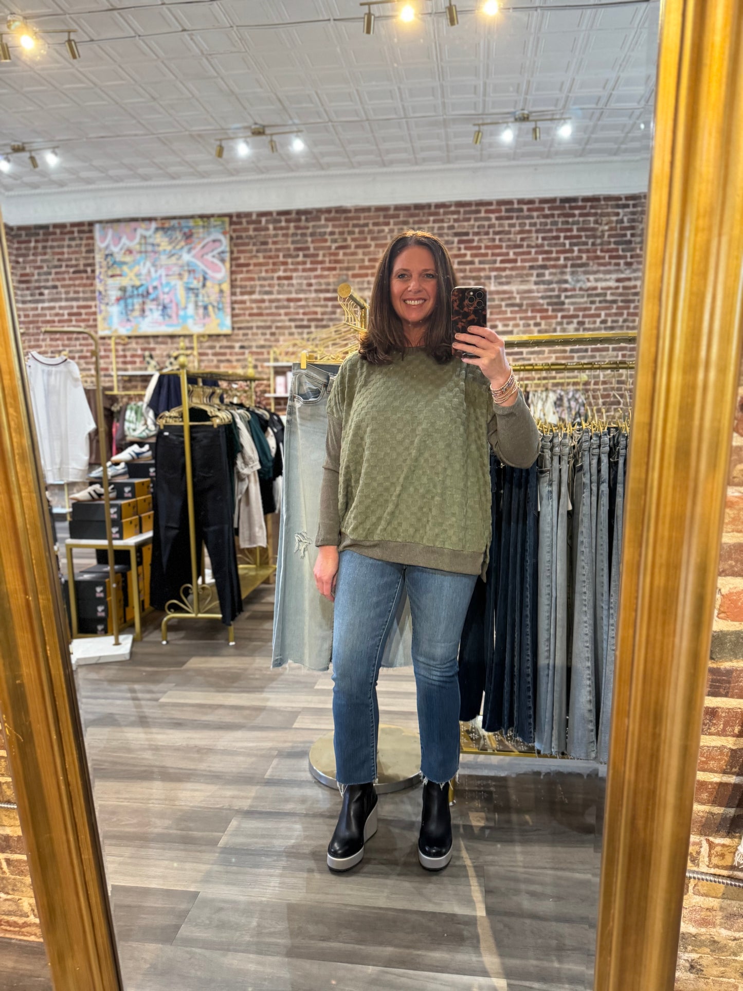 Carson Knit Top in Olive