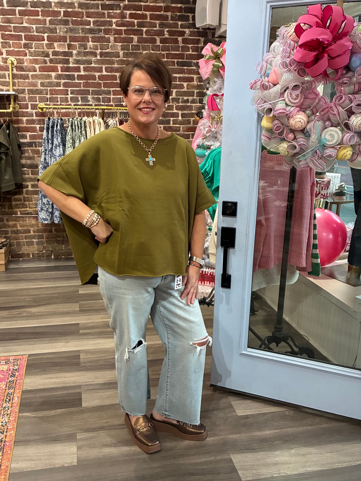 Lauren Top in Camo Green