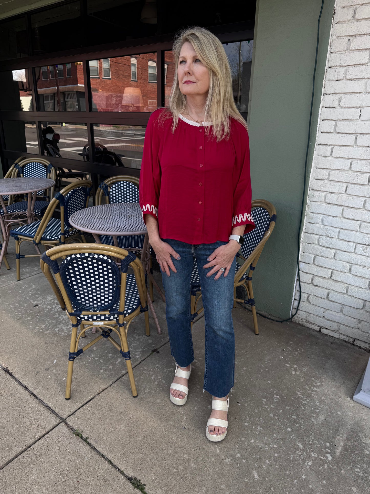 Red Popover Blouse