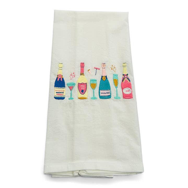 Champagne Bottles Tea Towel