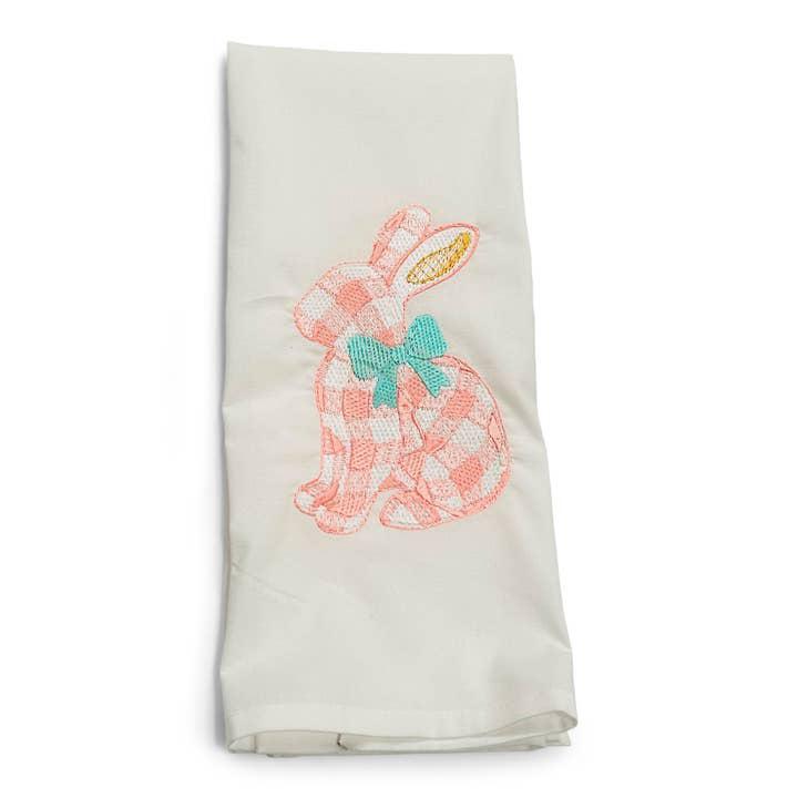 Pink Gingham Bunny Tea Towel
