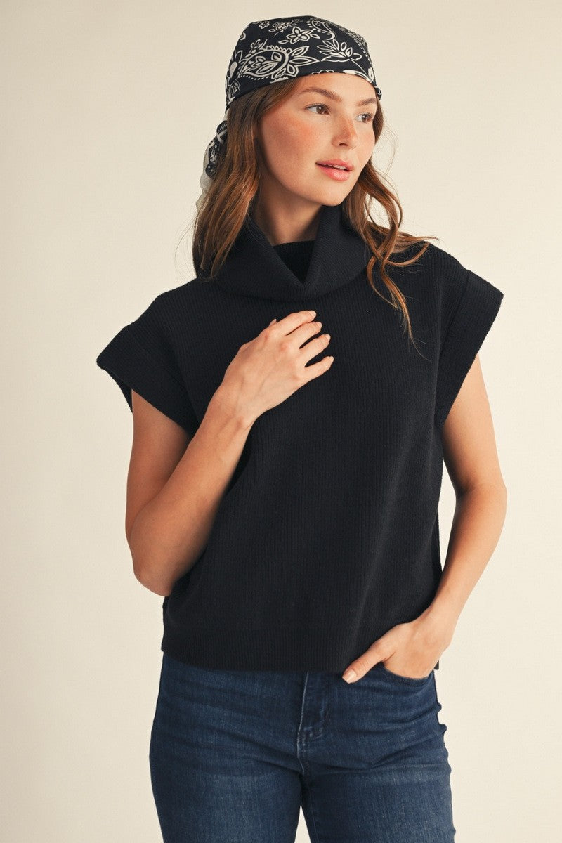 The Falling Again Sweater Top in Black