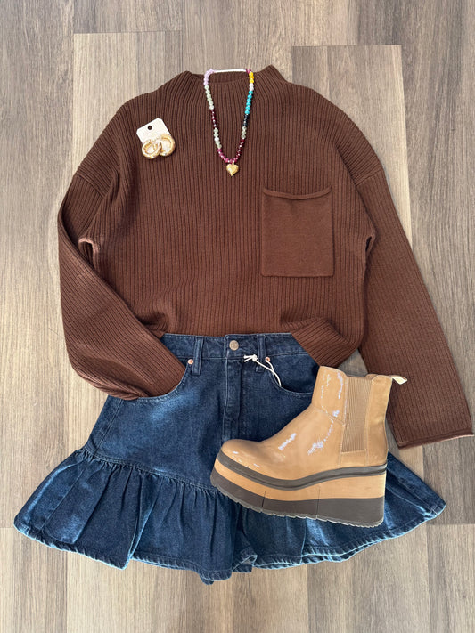 Mona Sweater in Chocolate Brown