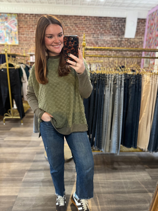 Carson Knit Top in Olive