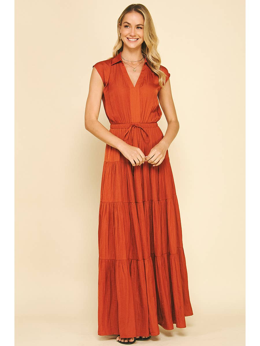 Ashley Sleeveless Tiered Maxi Dress
