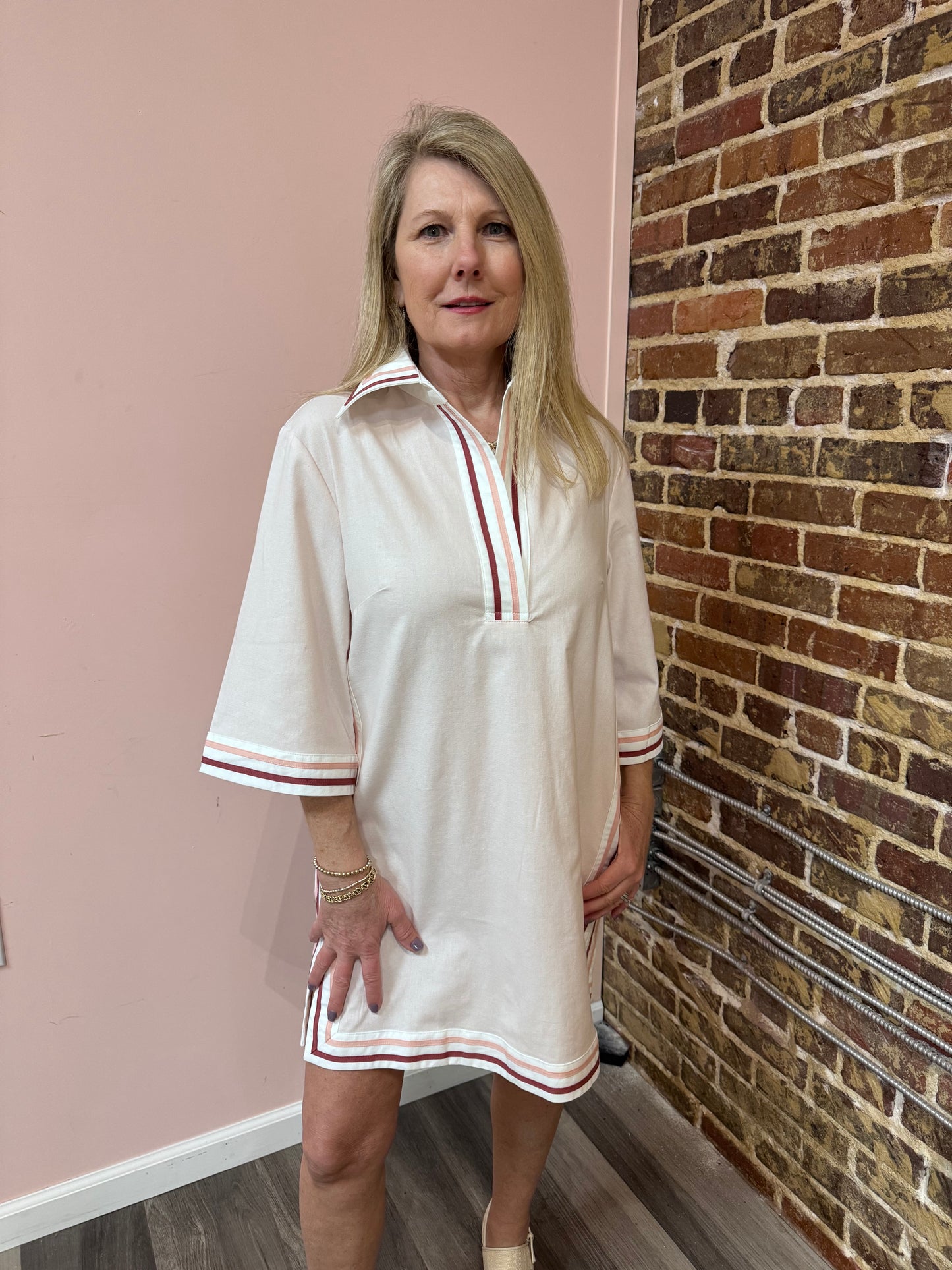 Striped Collared Mini Dress