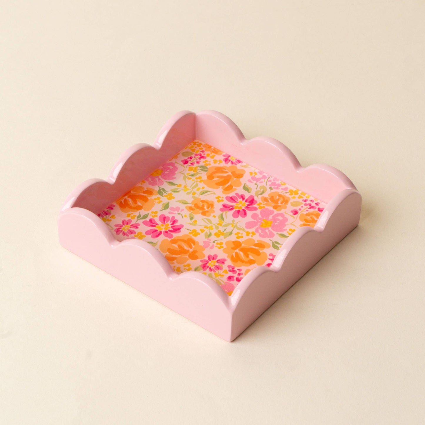 Scallop Trinket Tray-Secret Garden Pink