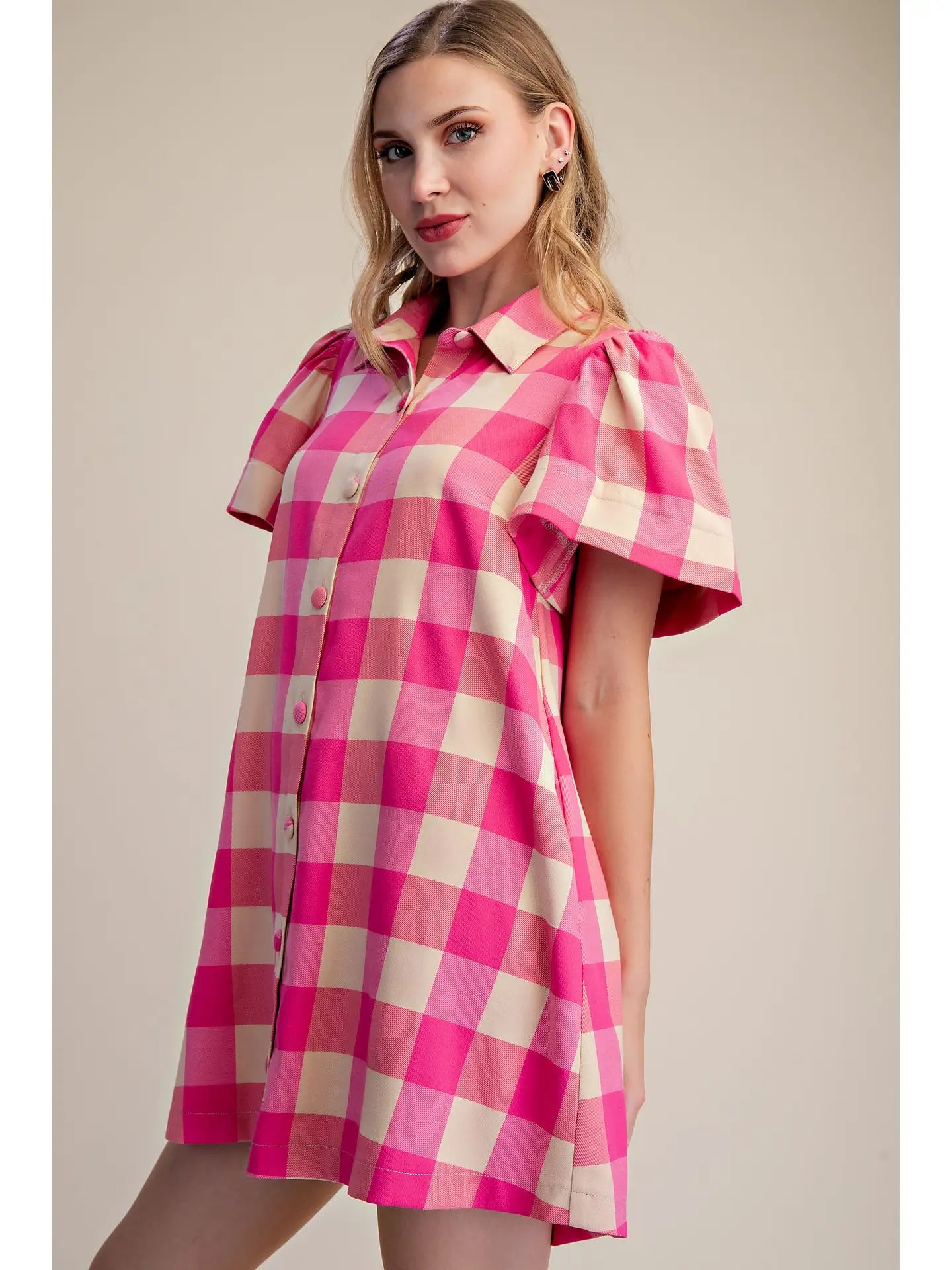 The Checkmate Dress in Pink