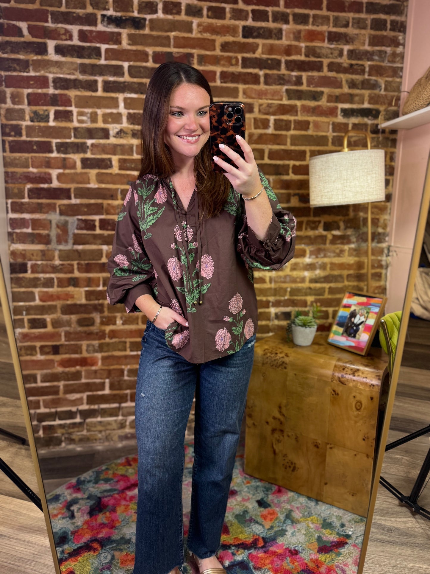 Ellie Top in Brown