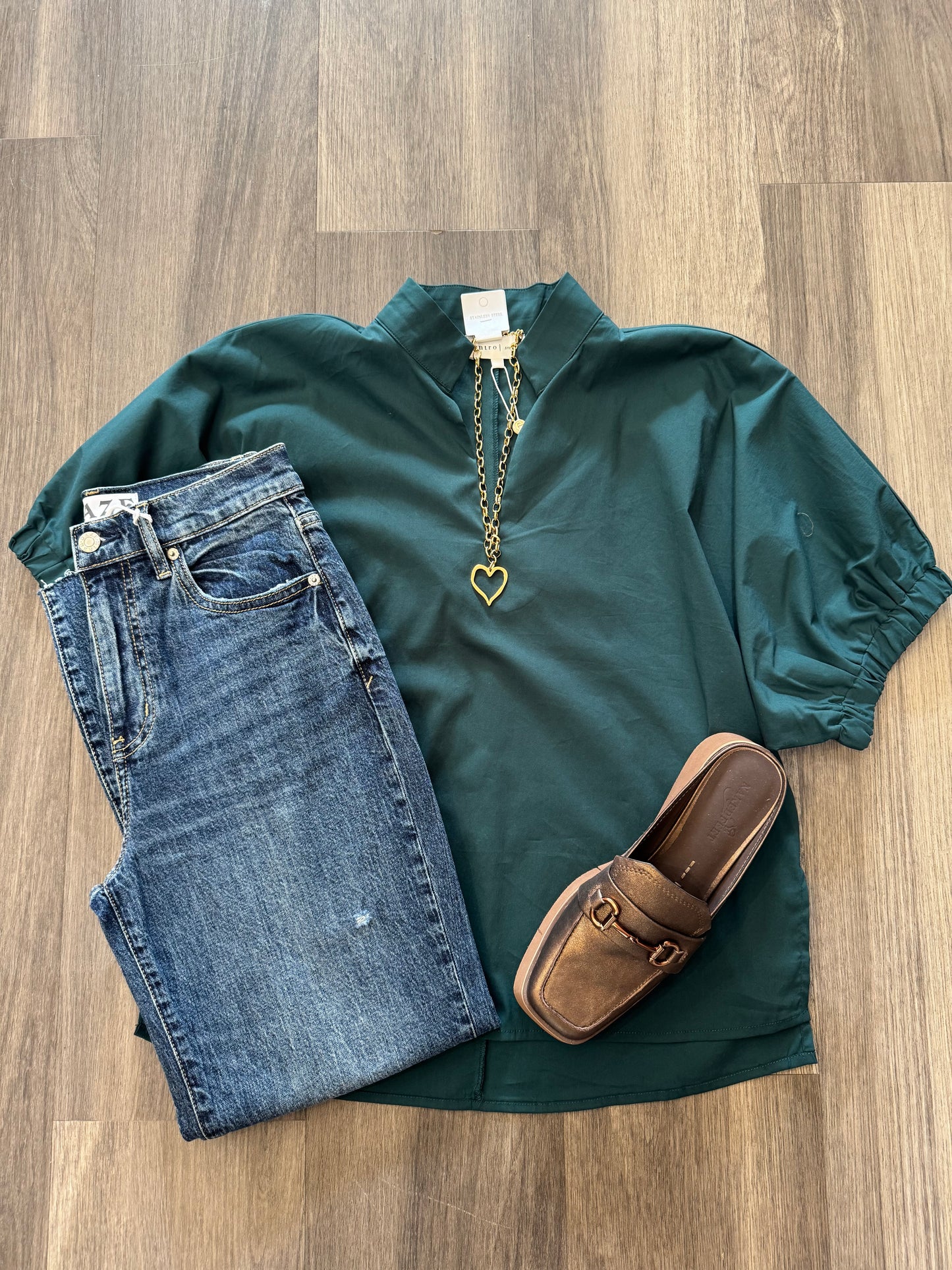Savannah Top in Hunter Green
