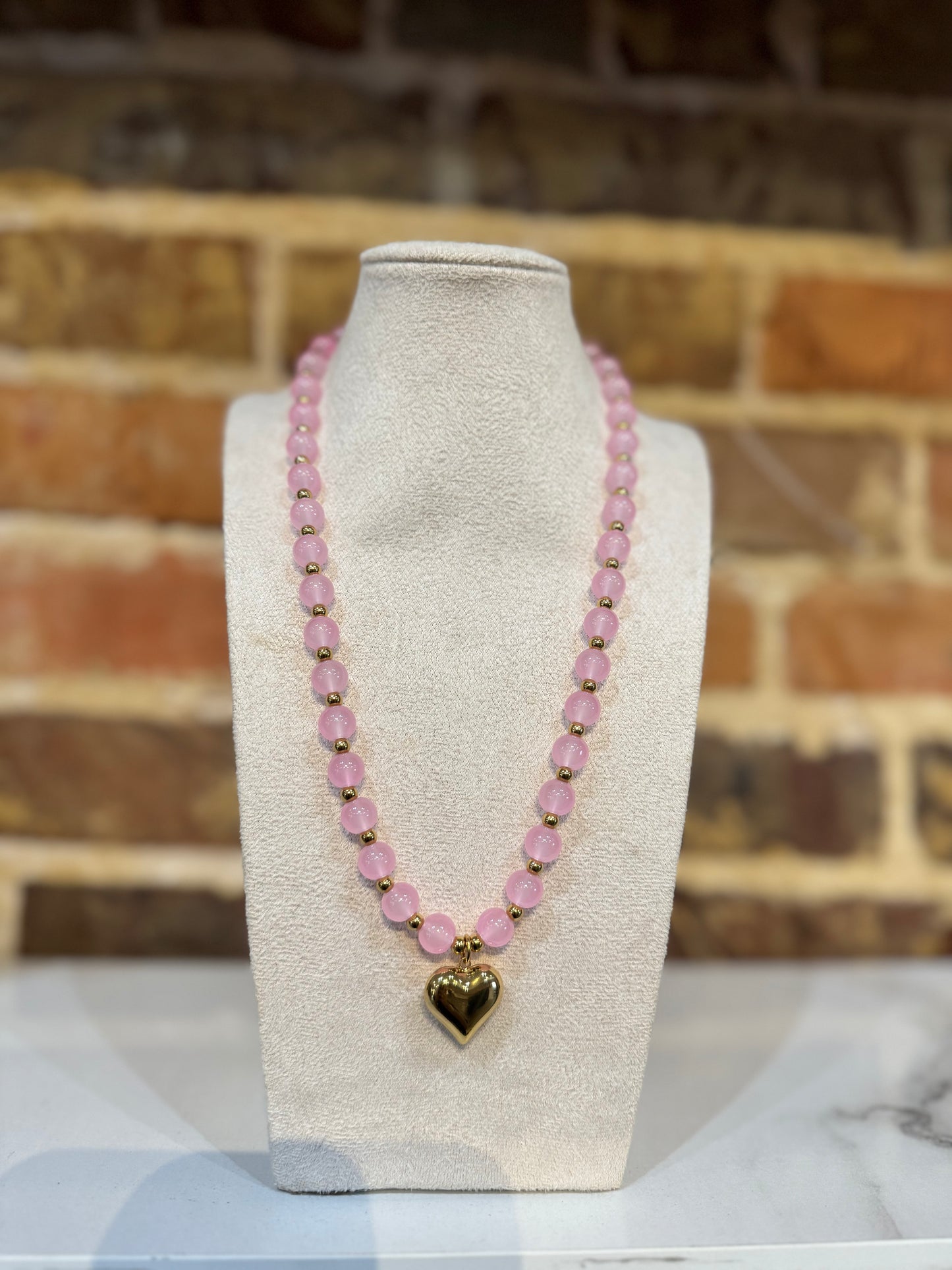 Pink Rondelle Necklace