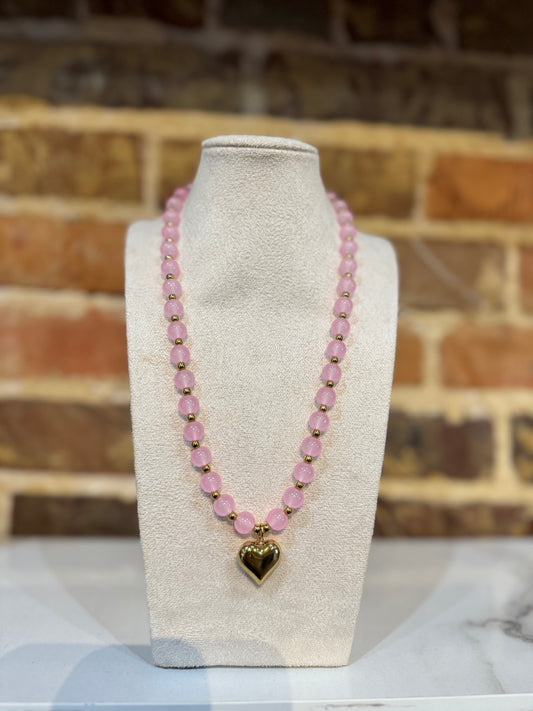 Pink Rondelle Necklace