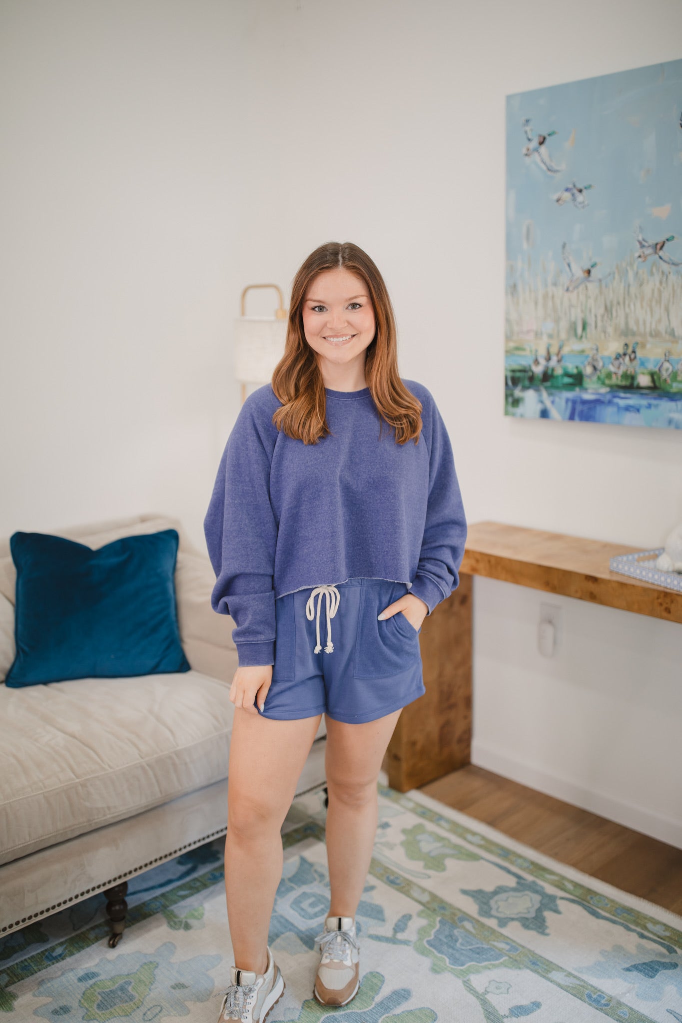 Mia Sweatshirt in Dusty Indigo