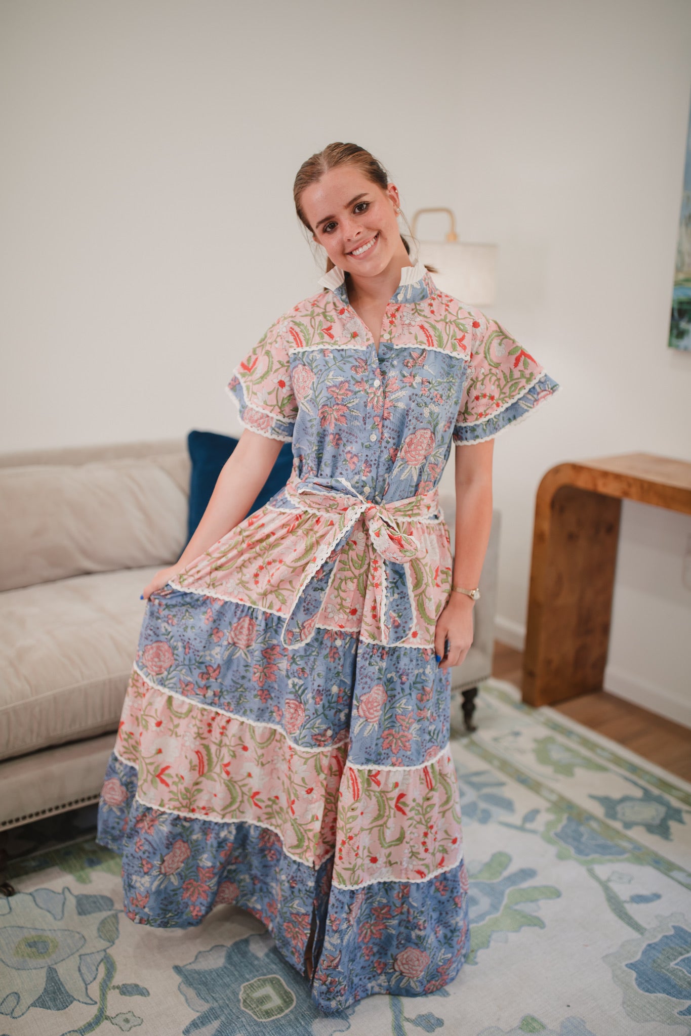 Laura Maxi in Pink & Blue