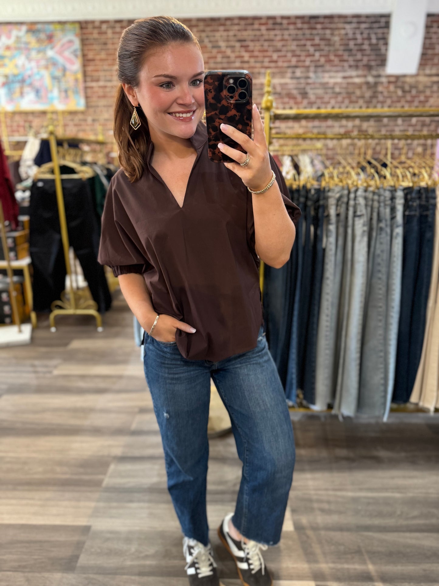 Savannah Top in Brown