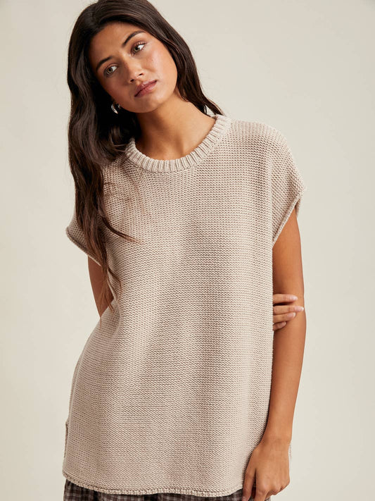 Carmen Sweater Tank in Champagne