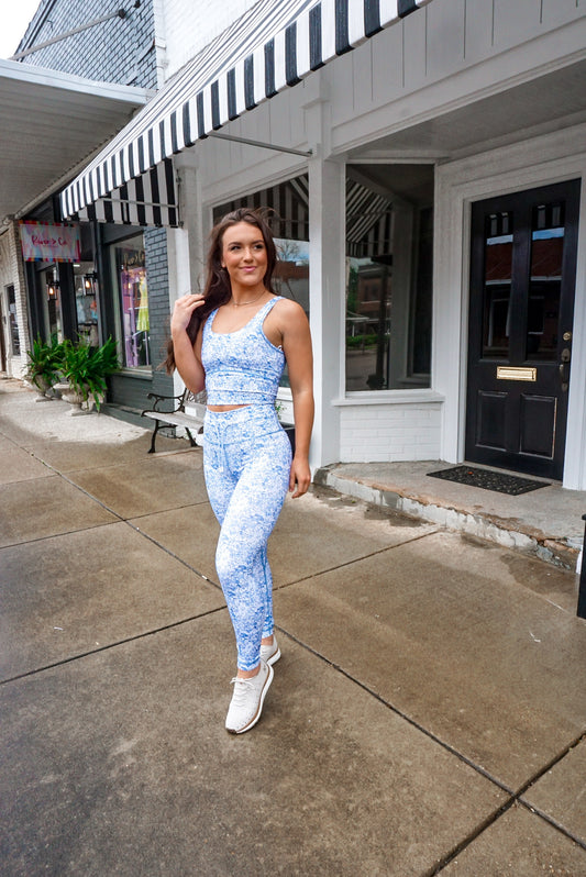 Aria 7/8 Length Leggings in Laguna Splash