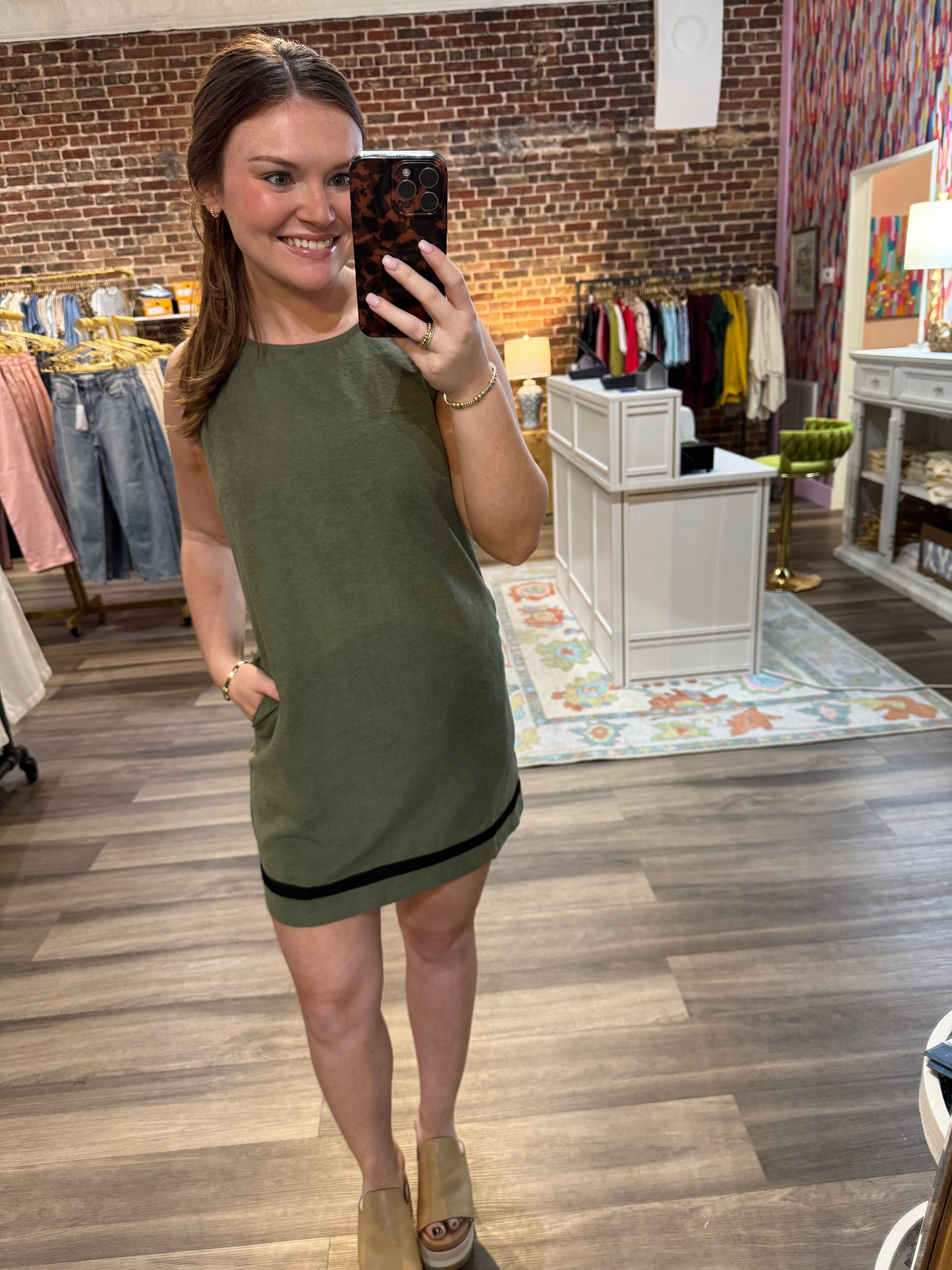 Ashley Suede Mini in Olive