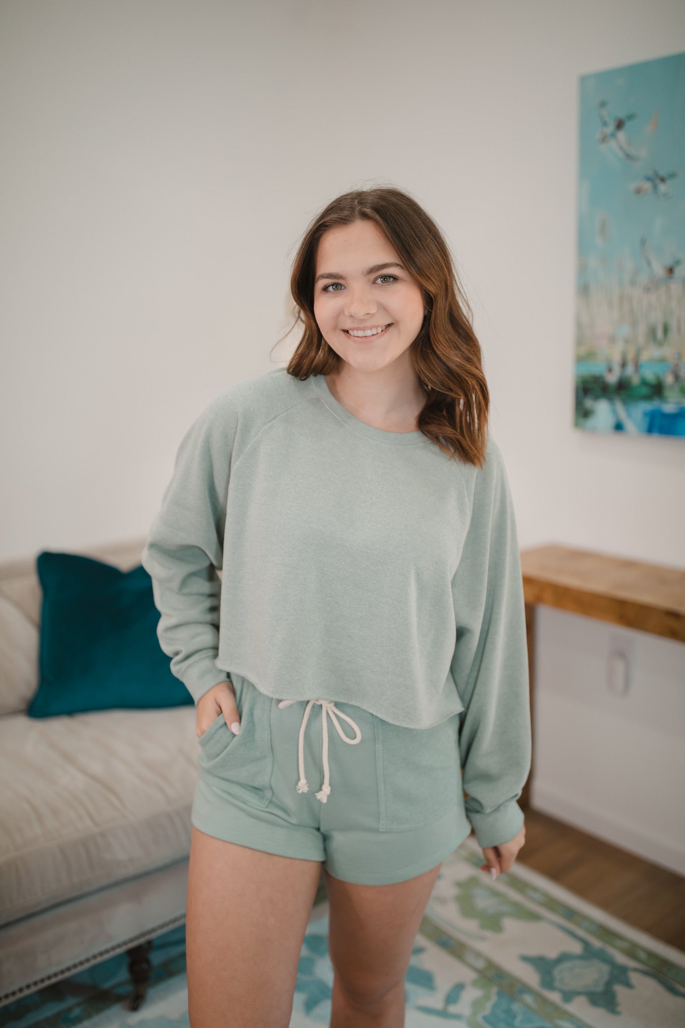 Mia Shorts in Sage Green