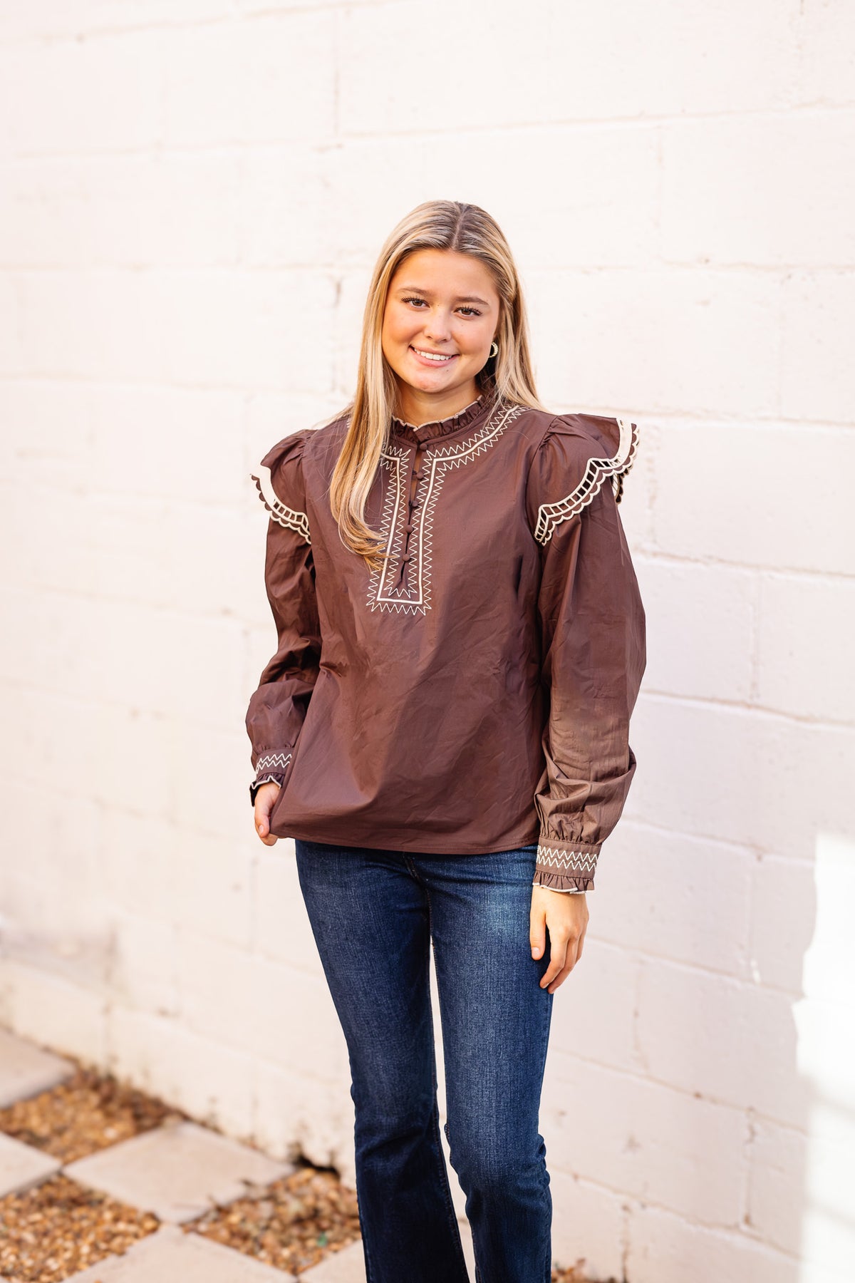 The Harvest Haze Top in Brown