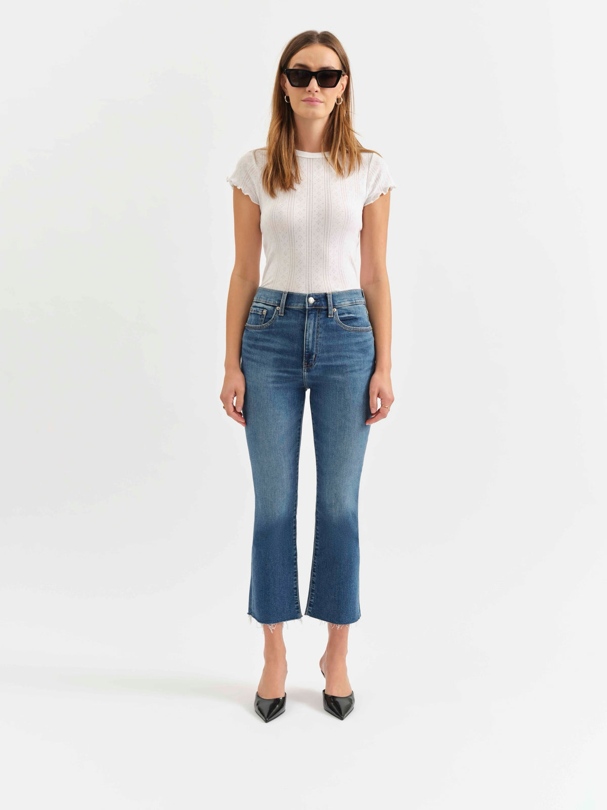 Shy Girl High Rise Crop Flare in Influencer