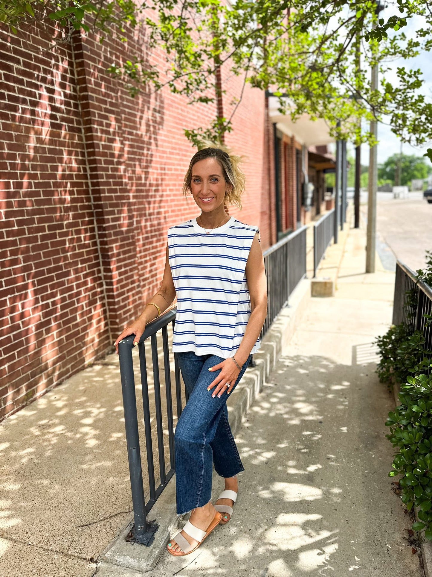 Morgan Top in Blue Stripe