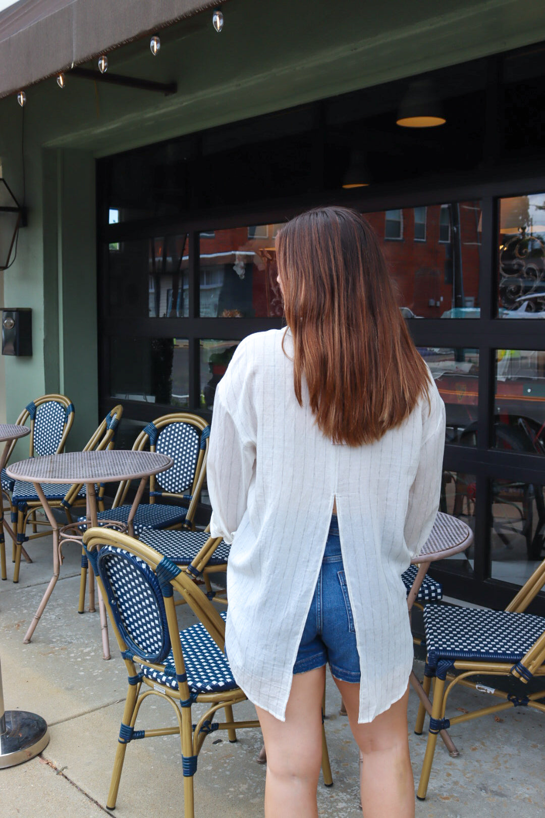 Amanda Striped Top in Ivory