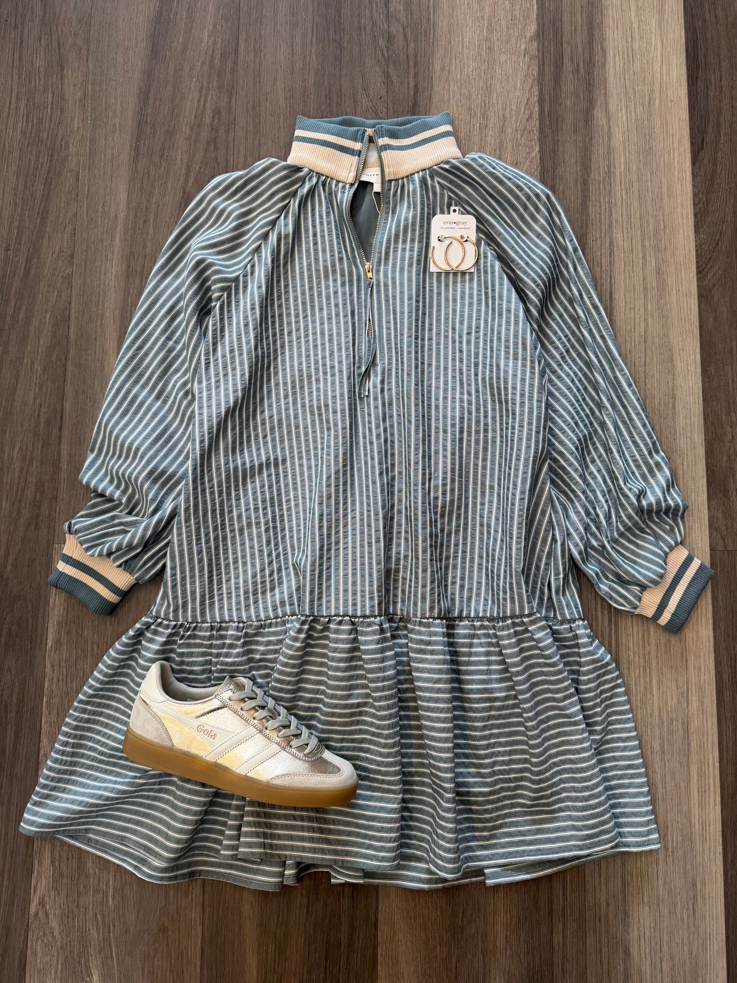 Celia Mini in Teal Stripes