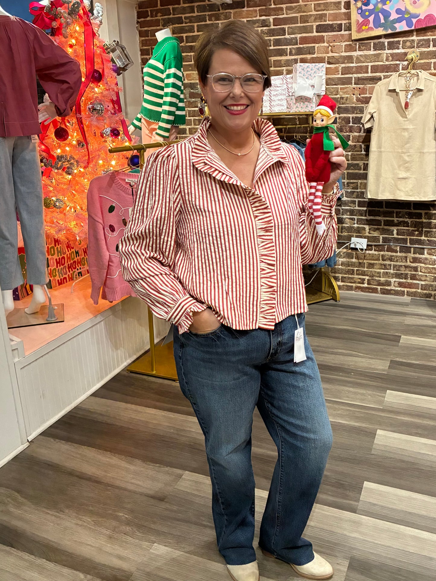 Helen Top in Red Stripe