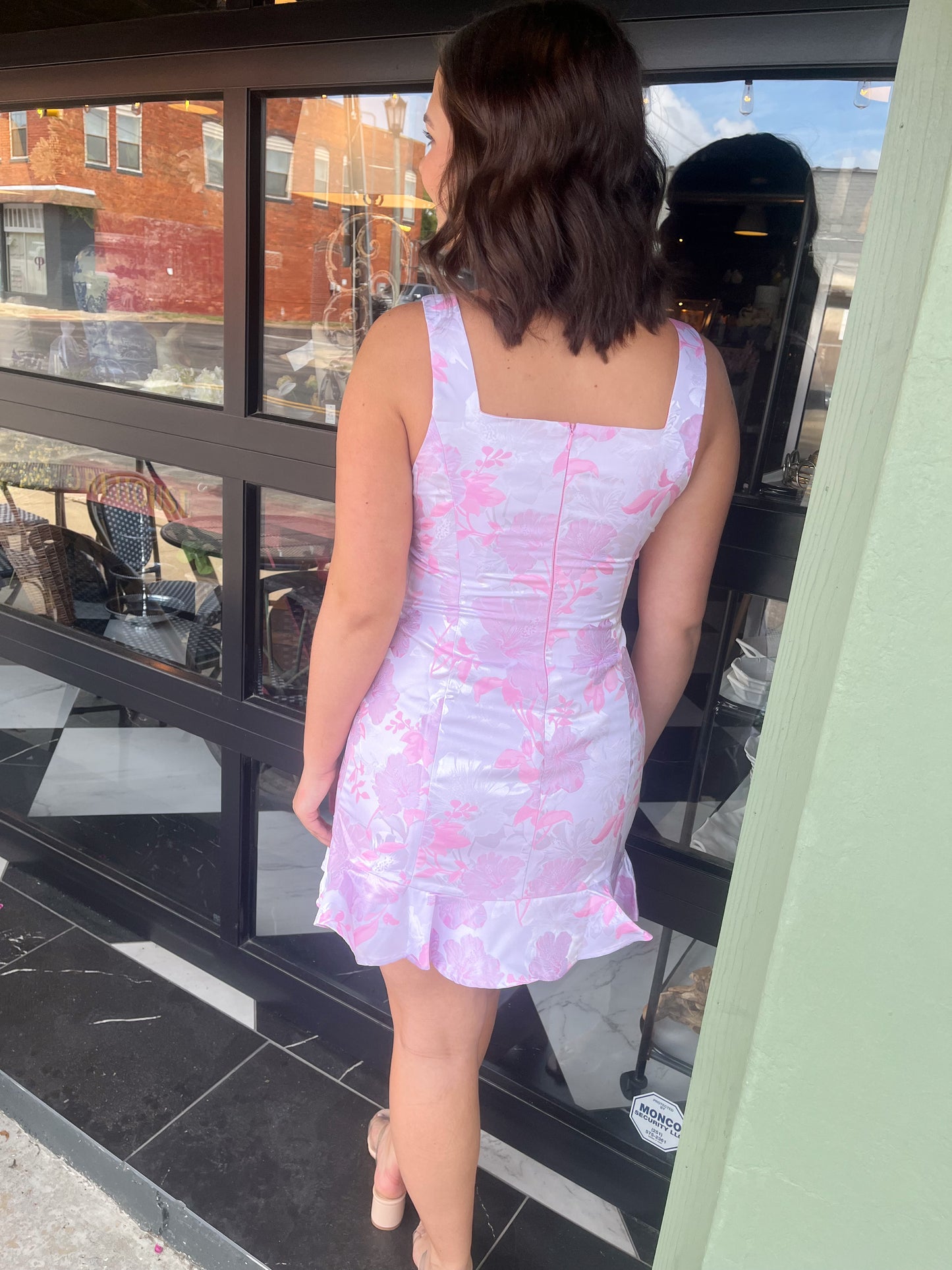 Haley Jacquard Dress in Pink and Purple