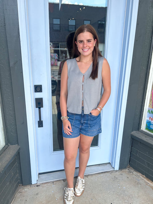 Chloe Sweater Tank in Cloud