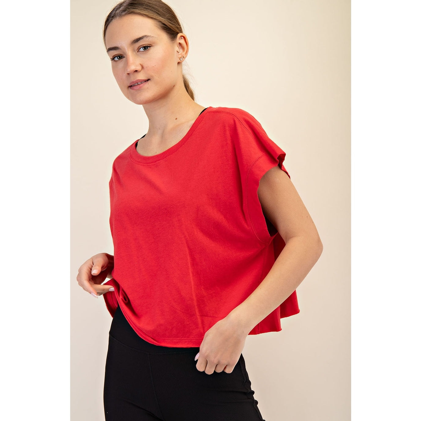 Chandler Open Back Tee in Red