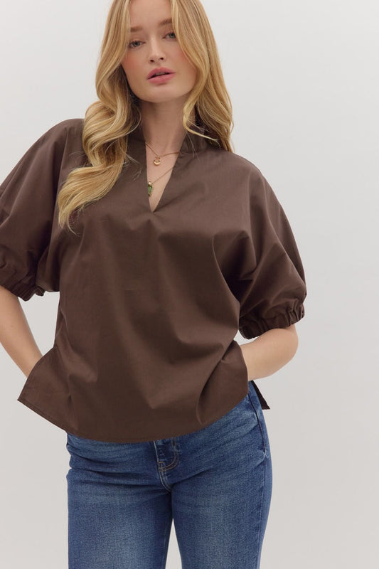 Savannah Top in Brown