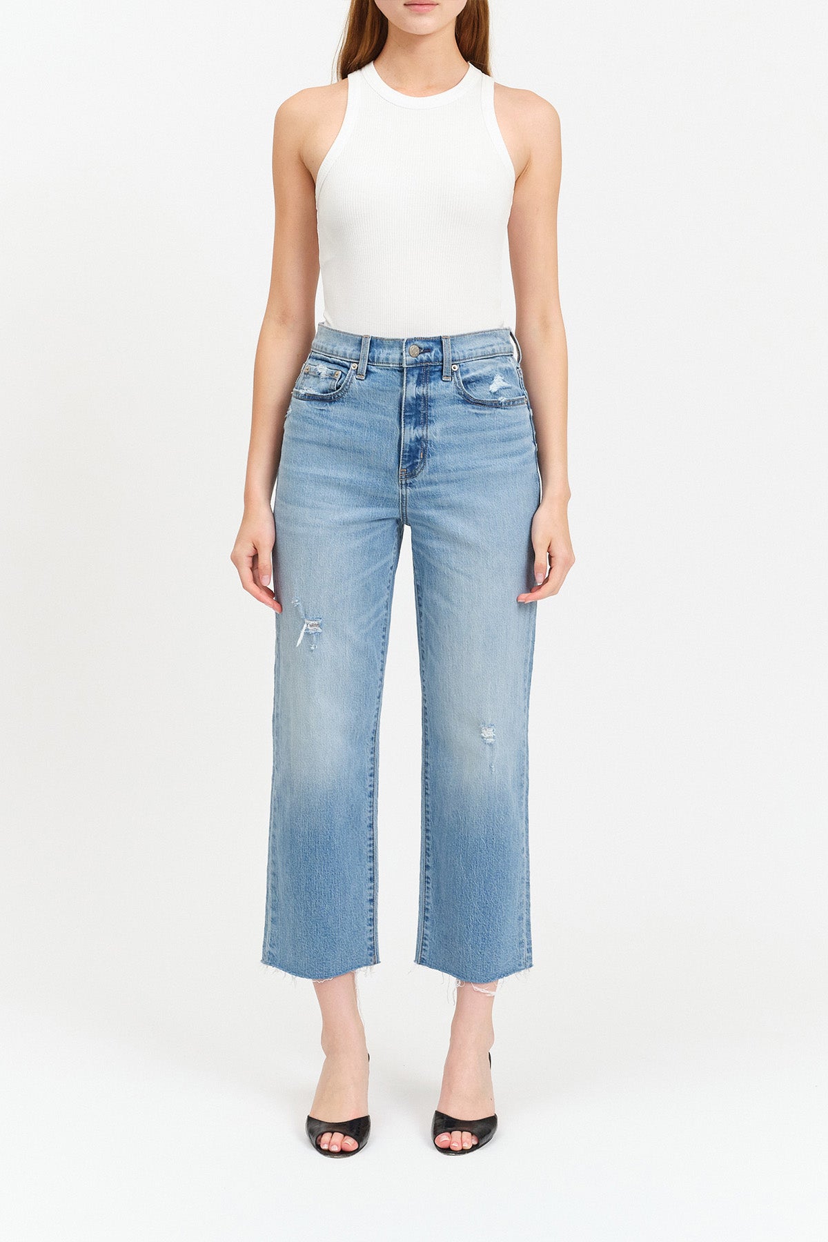 Lucy Sundaze Crop Denim in Marina Vintage