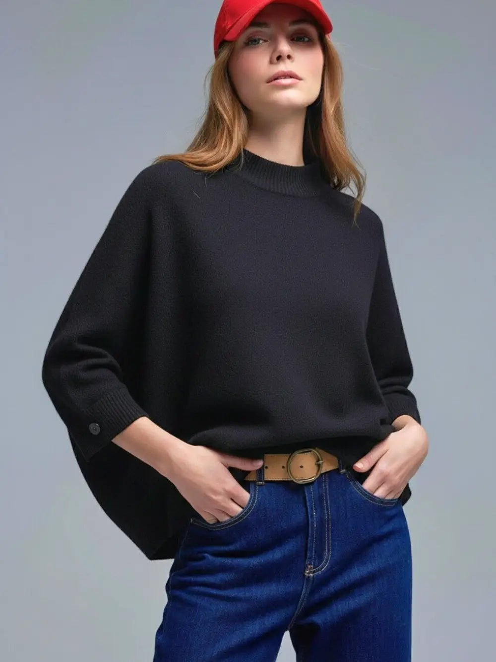 The Faucy Sweater Top in Black