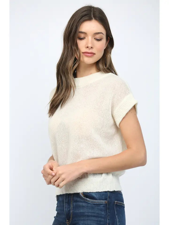 The Frita Sweater Top in Cream