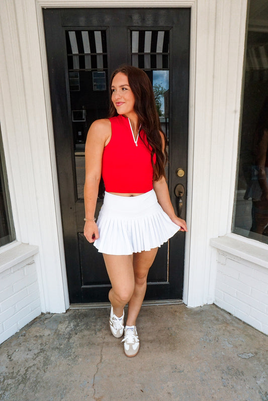 White Pleated Skirt