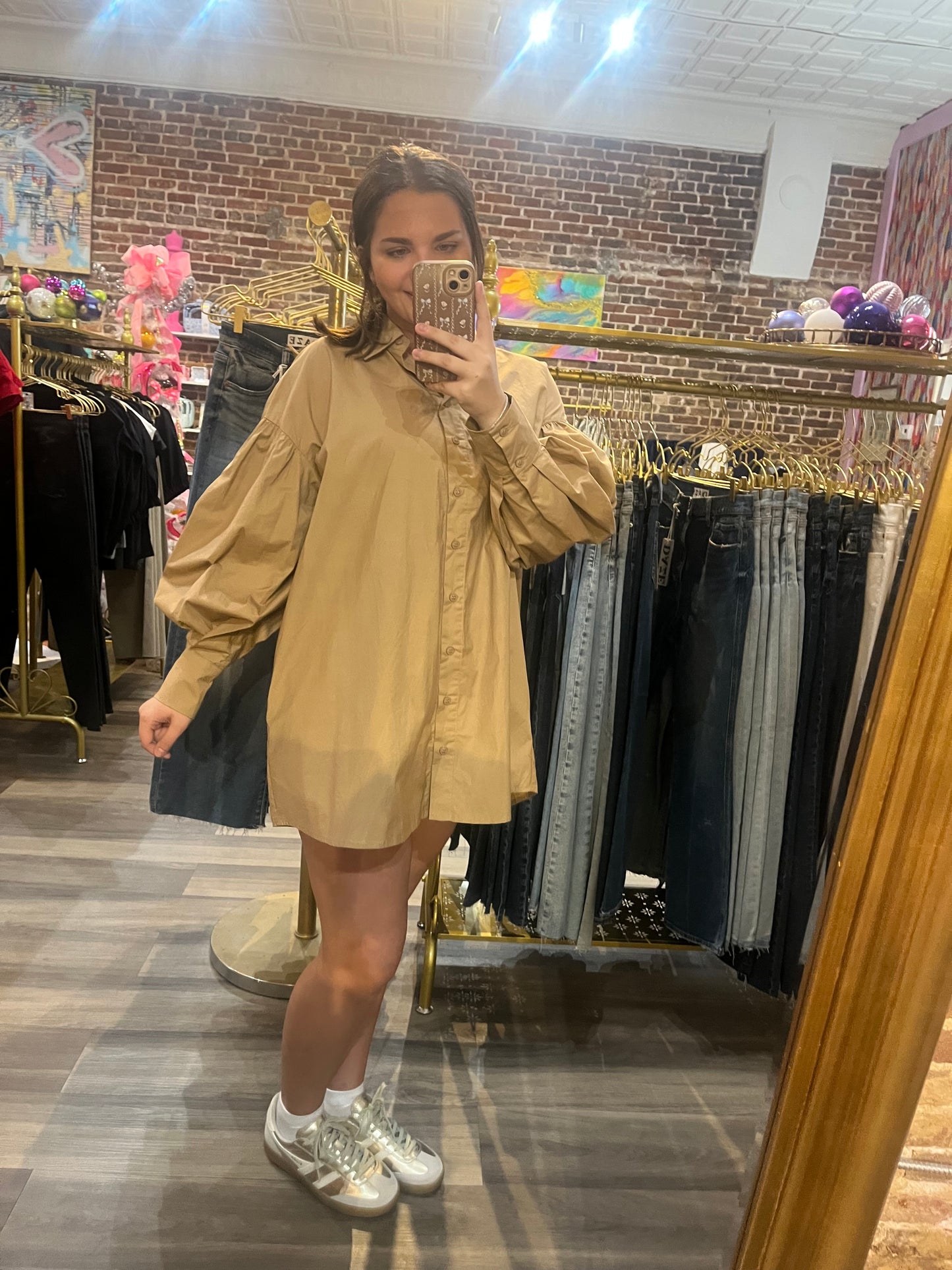 Addison Shirt Dress in Mocha