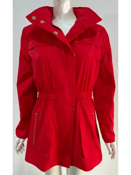 W.A.Y Lightweight Raincoat Jacket Long in Red