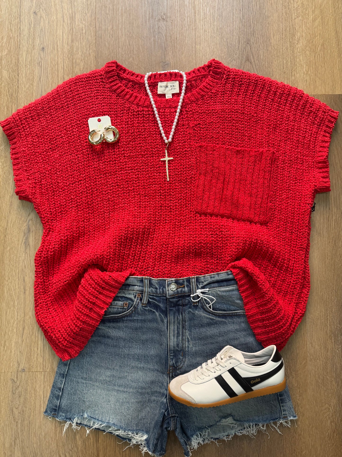 Lola Sweater in Cherry Red